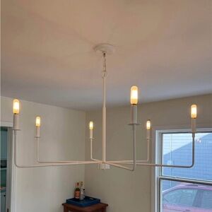 Brand New: Dining Room Light Fixture: All White Savoy House - 6 Light Chandelier